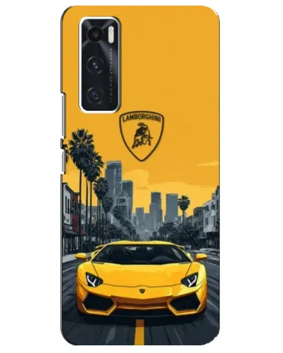 Чехол для Vivo V20 se с картинкой «Желтый Lamborghini город» Чехол для Vivo V20 se с картинкой «Желтый Lamborghini город»