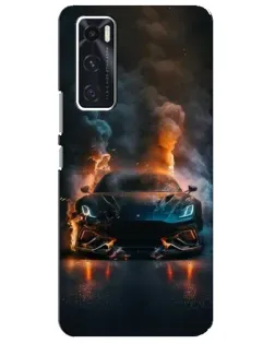 Чехол для Vivo V20 se с картинкой «Lamborghini дымная эстетика»