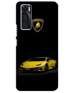 Чехол для Vivo V20 se с картинкой «Lamborghini желтый акцент»