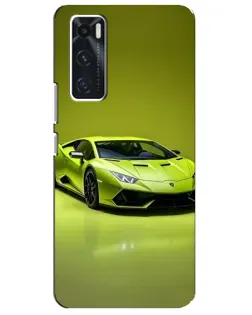 Чехол для Vivo V20 se с картинкой «Салатовый Lamborghini Huracan»
