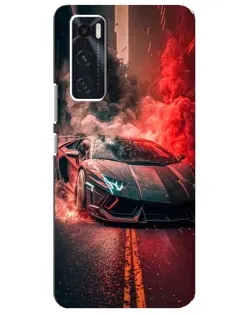 Чехол для Vivo V20 se с картинкой «Lamborghini красный дым»