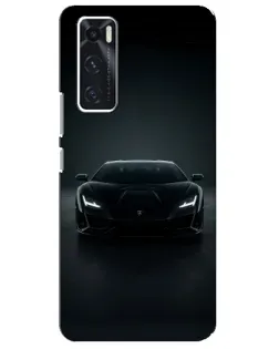 Чехол для Vivo V20 se с картинкой «Черный Lamborghini Aventador»