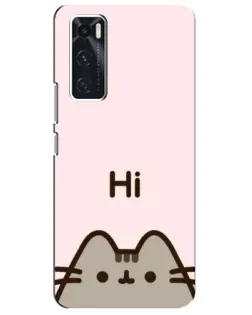 Чехол для Vivo V20 se с картинкой «Пушин говорит Hi» Чехол для Vivo V20 se с картинкой «Пушин говорит Hi»