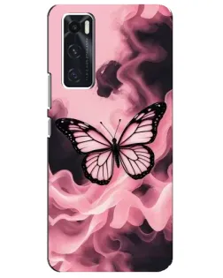 Чехол для Vivo V20 se с картинкой «Бабочка в дыму»