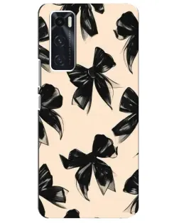 Чехол для Vivo V20 se с картинкой «Паттерн черные банты»