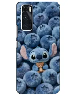 Чехол для Vivo V20 se с картинкой «Стич и голубика» Чехол для Vivo V20 se с картинкой «Стич и голубика»