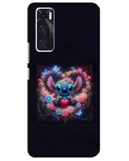 Чехол для Vivo V20 se с картинкой «Stitch в цветах» Чехол для Vivo V20 se с картинкой «Stitch в цветах»