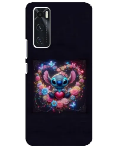 Чехол для Vivo V20 se с картинкой «Stitch в цветах» Чехол для Vivo V20 se с картинкой «Stitch в цветах»