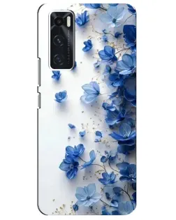 Чехол для Vivo V20 se с картинкой «Голубой цветочный каскад» Чехол для Vivo V20 se с картинкой «Голубой цветочный каскад»