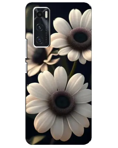 Чехол для Vivo V20 se с картинкой «Белые маргаритки макро»