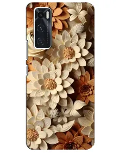 Чехол для Vivo V20 se с картинкой «Бежевый флористический декор» Чехол для Vivo V20 se с картинкой «Бежевый флористический декор»