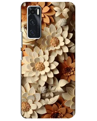 Чехол для Vivo V20 se с картинкой «Бежевый флористический декор»