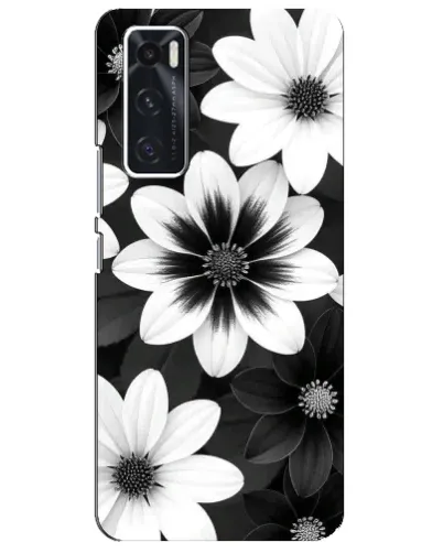 Чехол для Vivo V20 se с картинкой «Монохромные астры»