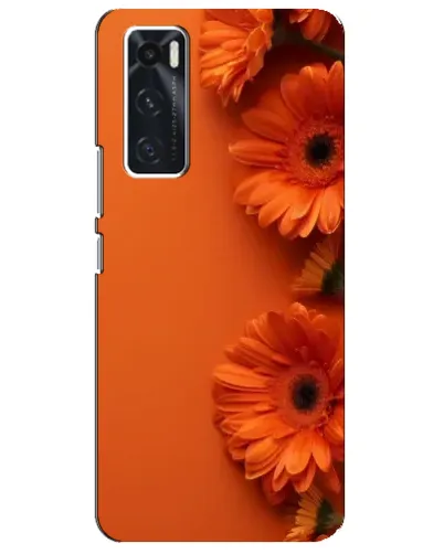Чехол для Vivo V20 se с картинкой «Оранжевые герберы»