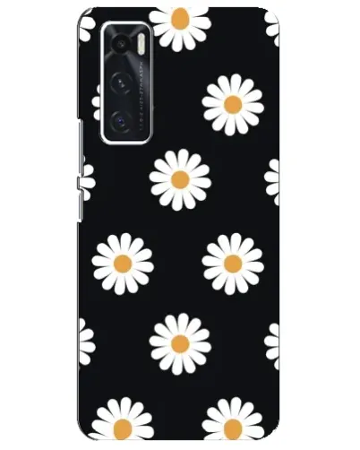 Чехол для Vivo V20 se с картинкой «Ромашки на черном»