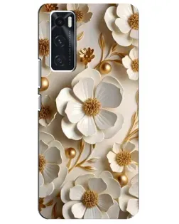Чехол для Vivo V20 se с картинкой «Белие бумажние цвети» Чехол для Vivo V20 se с картинкой «Белие бумажние цвети»