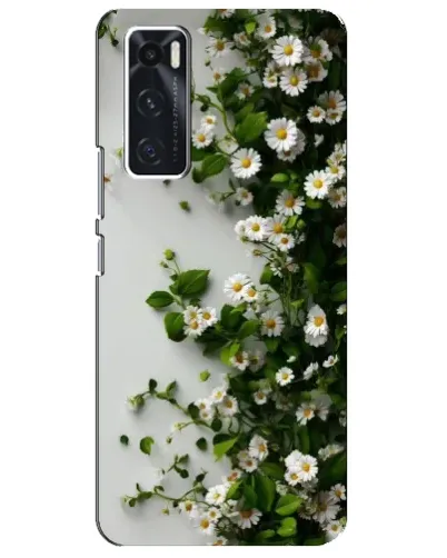Чехол для Vivo V20 se с картинкой «Ветка мелких белых цветов»
