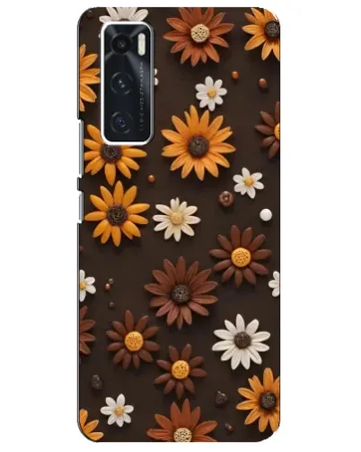 Чехол для Vivo V20 se с картинкой «Узор из маленьких подсолнухов»