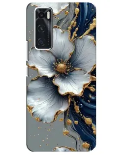 Чехол для Vivo V20 se с картинкой «Белый цветок и золотой флюид» Чехол для Vivo V20 se с картинкой «Белый цветок и золотой флюид»