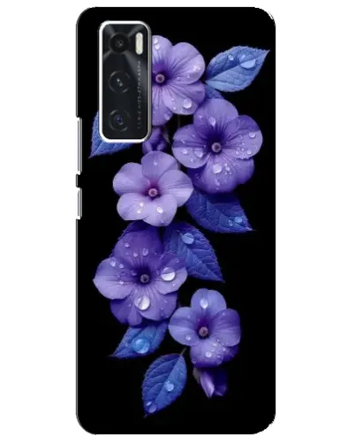 Чехол для Vivo V20 se с картинкой «Фиолетовые цветы с росою»