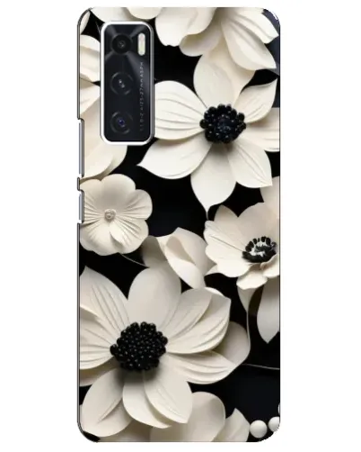 Чехол для Vivo V20 se с картинкой «Объемные белые цветы»