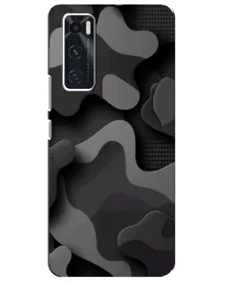 Чехол для Vivo V20 se с картинкой «Темный абстрактный камуфляж»