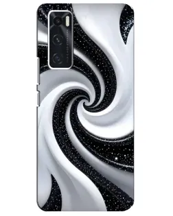 Чехол для Vivo V20 se с картинкой «Черно-белая спираль»