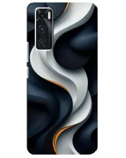 Чехол для Vivo V20 se с картинкой «Объемные черно-белые ленты»