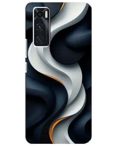 Чехол для Vivo V20 se с картинкой «Объемные черно-белые ленты» Чехол для Vivo V20 se с картинкой «Объемные черно-белые ленты»