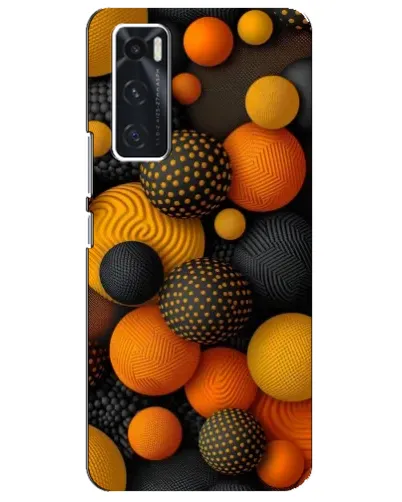 Чехол для Vivo V20 se с картинкой «Объемные оранжевые сферы» Чехол для Vivo V20 se с картинкой «Объемные оранжевые сферы»
