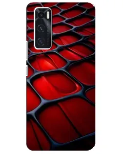 Чехол для Vivo V20 se с картинкой «Красная глянцевая сетка»