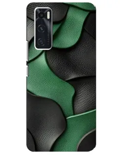 Чехол для Vivo V20 se с картинкой «Зеленые кожаные волны»