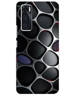 Чехол для Vivo V20 se с картинкой «Объемная темная решетка»