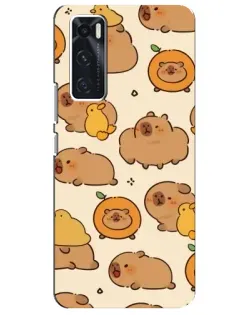 Чехол для Vivo V20 se с картинкой «Капибары с апельсинами»