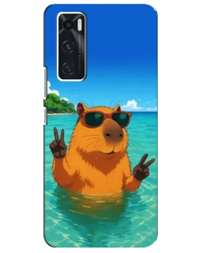 Чехол для Vivo V20 se с картинкой «Морская капибара»
