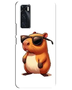 Чехол для Vivo V20 se с картинкой «Капибара в очках»