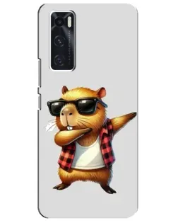 Чехол для Vivo V20 se с картинкой «Капибара рэпер даб»