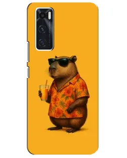 Чехол для Vivo V20 se с картинкой «Капибара на отдыхе»