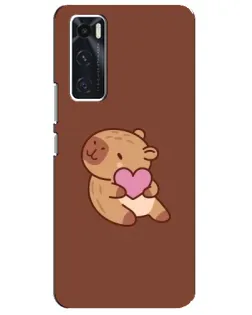 Чехол для Vivo V20 se с картинкой «Капибара с сердцем»