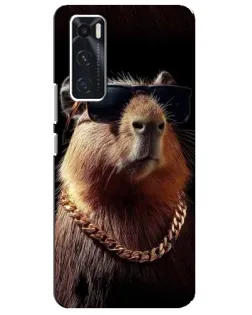 Чехол для Vivo V20 se с картинкой «Капибара золотая цепь»