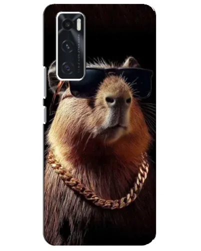 Чехол для Vivo V20 se с картинкой «Капибара золотая цепь»