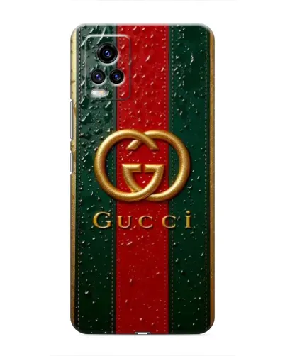 Чехол для Vivo V20 с картинкой «Gucci — фирменная полоса и золото» Чехол для Vivo V20 с картинкой «Gucci — фирменная полоса и золото»