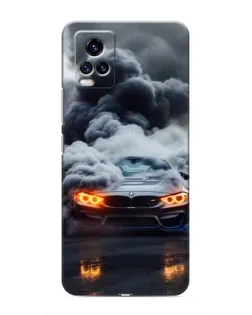Чехол для Vivo V20 с картинкой «BMW в дыму» Чехол для Vivo V20 с картинкой «BMW в дыму»