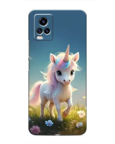 Чехол для Vivo V20 с картинкой «Единорог на поляне»