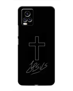 Чехол для Vivo V20 с картинкой «Графический крест Jesus» Чехол для Vivo V20 с картинкой «Графический крест Jesus»