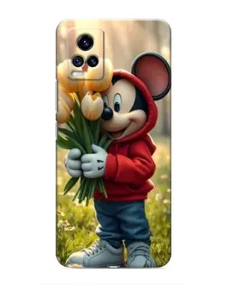 Чехол для Vivo V20 с картинкой «Микки с тюльпанами»