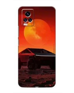 Чехол для Vivo V20 с картинкой «Cybertruck на Марсе»