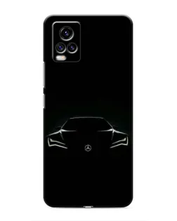 Чехол для Vivo V20 с картинкой «Mercedes — силуэт авто»