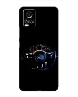Чехол для Vivo V20 с картинкой «Салон Audi — руль»