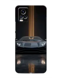 Чехол для Vivo V20 с картинкой «Lamborghini золотые линии»